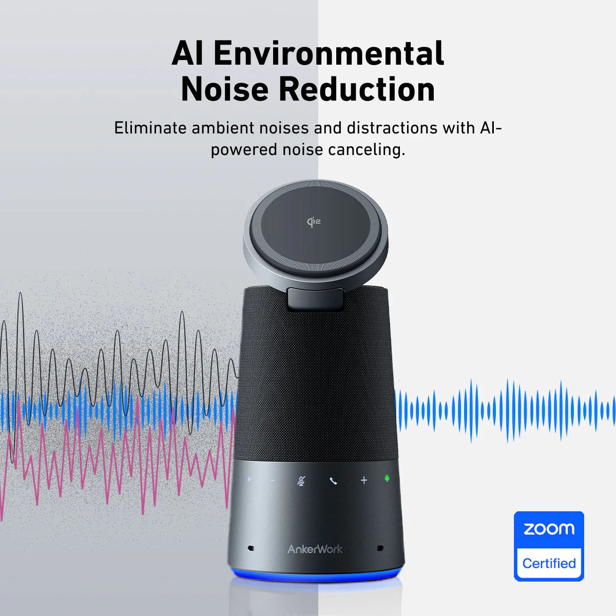 AnkerWork S600 AI Speakerphone with Qi2 Wireless Charging