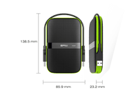 Silicon Power Armor A60 4TB Portable Hard Drive | USB 3.2 Gen 1, IPX4 Shockproof