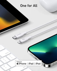 كابل Anker 542 USB-C إلى Lightning (Bio-Based 6ft) - أبيض 