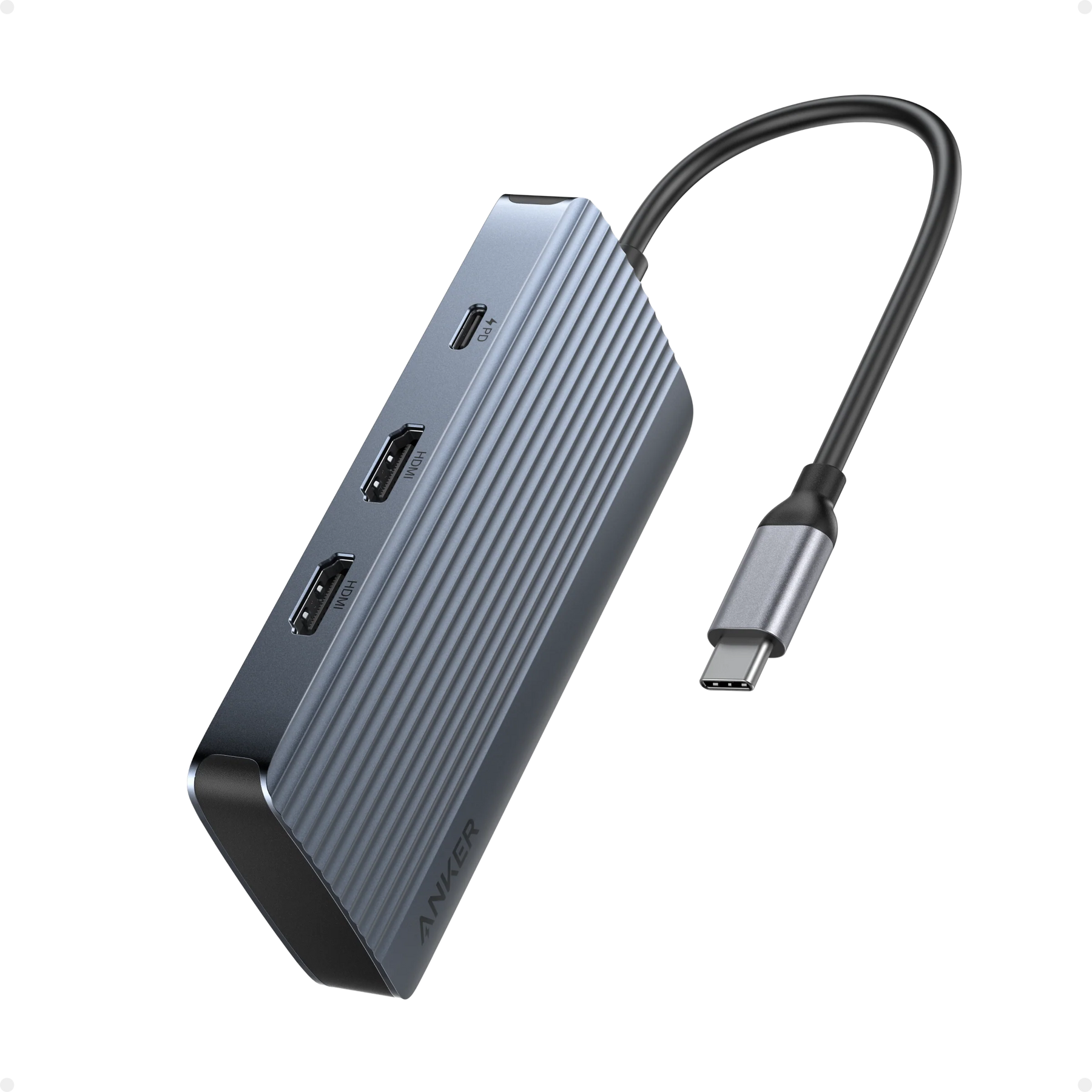 Anker USB-C Hub (7-in-1, Dual Display) Gray Anker USB-C Hub (7-in-1, Dual Display) Gray