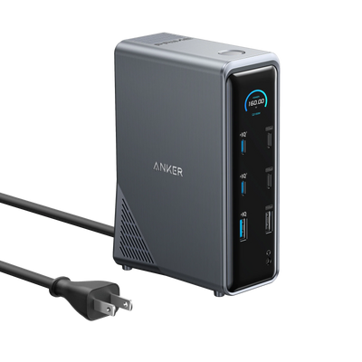 Prime Docking Station  أنكر (14 في 1)، شحن 160W، عرض ثنائي
