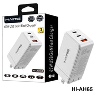 شاحن هاينج AH65 65W PD 3.0 GaN مع 3 منافذ و محول قابل للطوي
