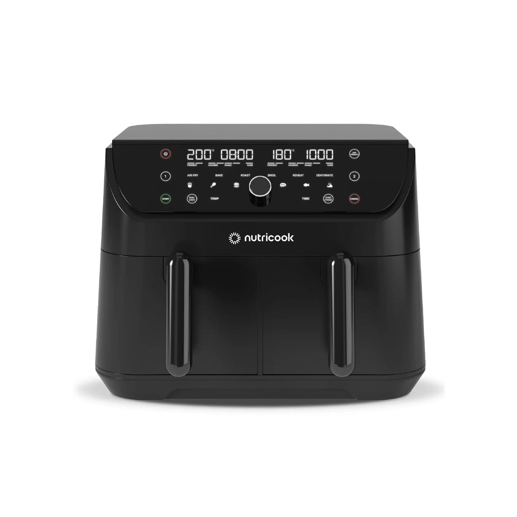 Nutricook Air Fryer Duo 2 Non-Vision 8.5L / Independently Controlled Dual Baskets - Black Nutricook Air Fryer Duo 2 Non-Vision 8.5L / Independently Controlled Dual Baskets - Black