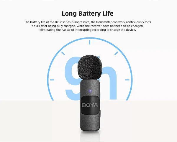BOYA Ultracompact 2.4GHz Type-C Wireless Microphone System - Black BOYA Ultracompact 2.4GHz Type-C Wireless Microphone System - Black