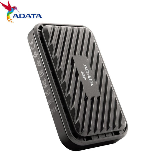 وحدة تخزين SSD خارجية ADATA RGB SE770G بسعة 512 جيجابايت ومنفذ USB3.2 Type-C لنقل البيانات بسرعة للألعاب والأغراض الشخصية (ASE770G-512GU32G2-CBK) 