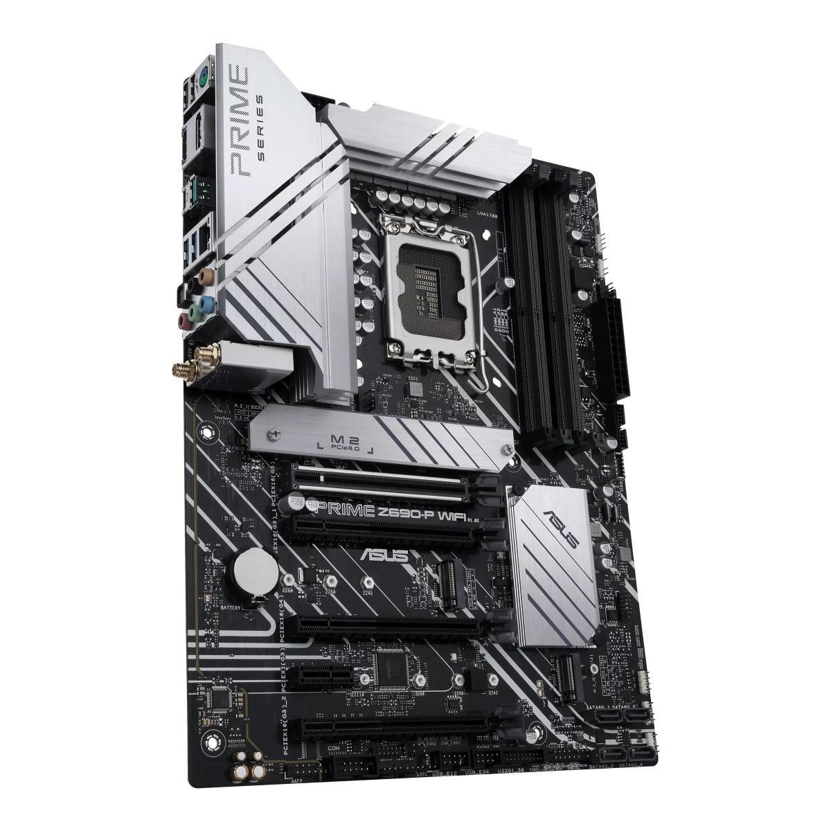 لوحة أم ASUS PRIME Z690-P WIFI LGA 1700، Intel 12th، DDR5 ATX، ثلاث منافذ M.2، PCIe 5.0، USB 3.2 Gen2X2 Type-C، WiFi 6، شبكة LAN 2.5GbE