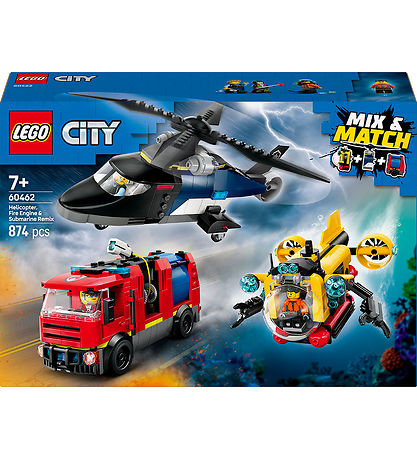 LEGO City Remix – Helicopter, Fire Truck & Submarine 60 pcs