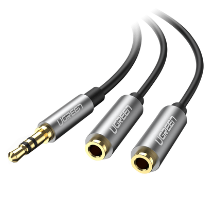 UGREEN 3.5mm ذكر إلى 2 أنثى كابل مقسم صوت سماعة الرأس - B