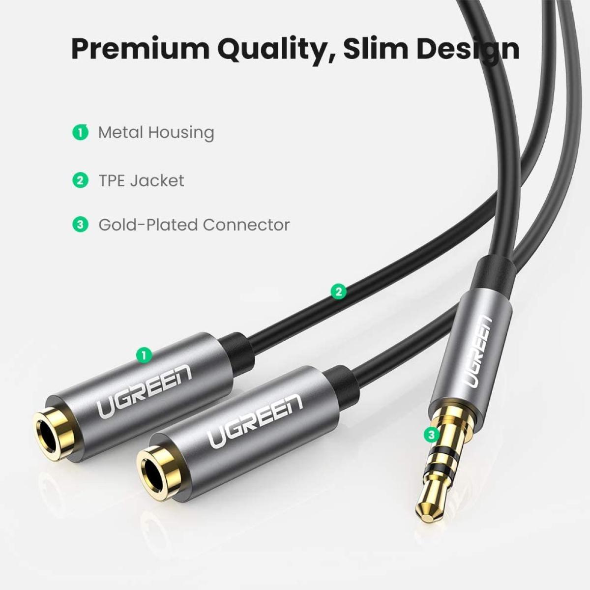 UGREEN 3.5mm M to 2 F Headphone Audio Splitter Cable -B UGREEN 3.5mm M to 2 F Headphone Audio Splitter Cable -B