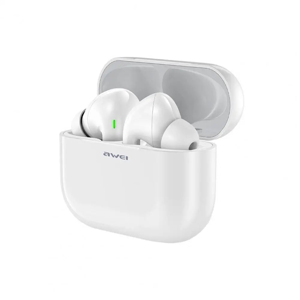 AWEI True Wireless Bluetooth Earphones with Mic and Charging Case - Black