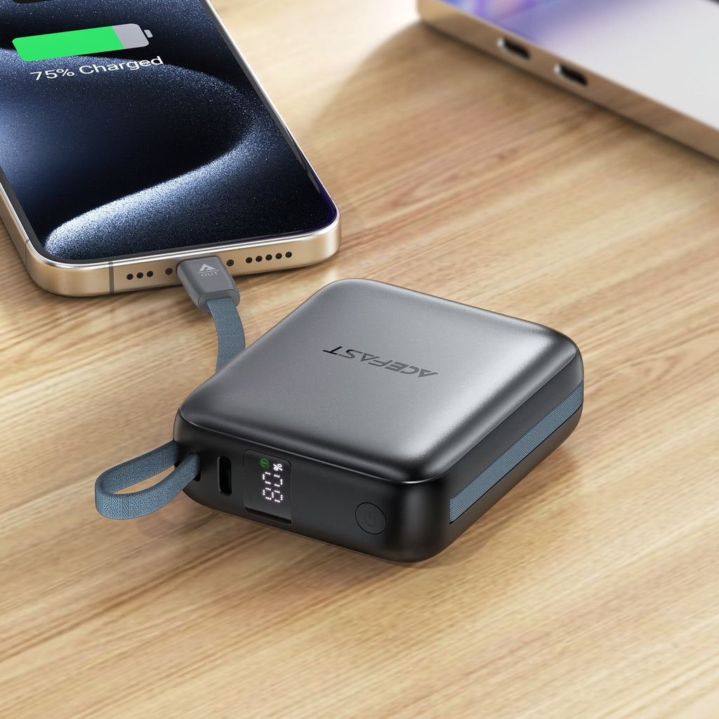 Acefast M23-10000 Power Bank 22.5W with Dual Cables Acefast M23-10000 Power Bank 22.5W with Dual Cables