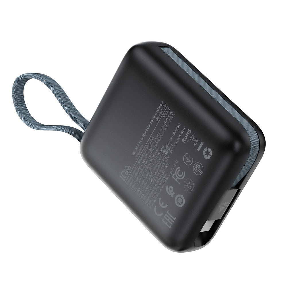 Acefast M23-10000 Power Bank 22.5W with Dual Cables Acefast M23-10000 Power Bank 22.5W with Dual Cables
