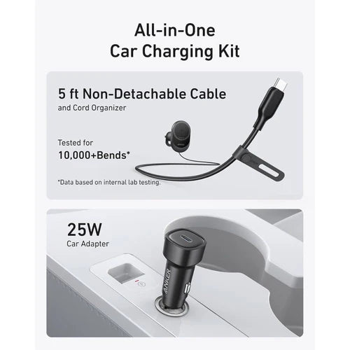 Anker MagGo Wireless Car Charger with Power Adapter Bundle 15W