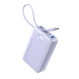 Anker 20000mAh PD 22.5W Power Bank with Built In USB C - Purple