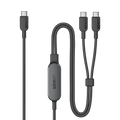 Anker 2 in 1 USB C Cable 140W Fast Charging for Multiple Devices - Black