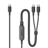 Anker 2 in 1 USB C Cable 140W Fast Charging for Multiple Devices - Black