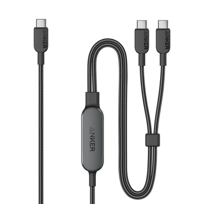 Anker 2 in 1 USB C Cable 140W Fast Charging for Multiple Devices - Black