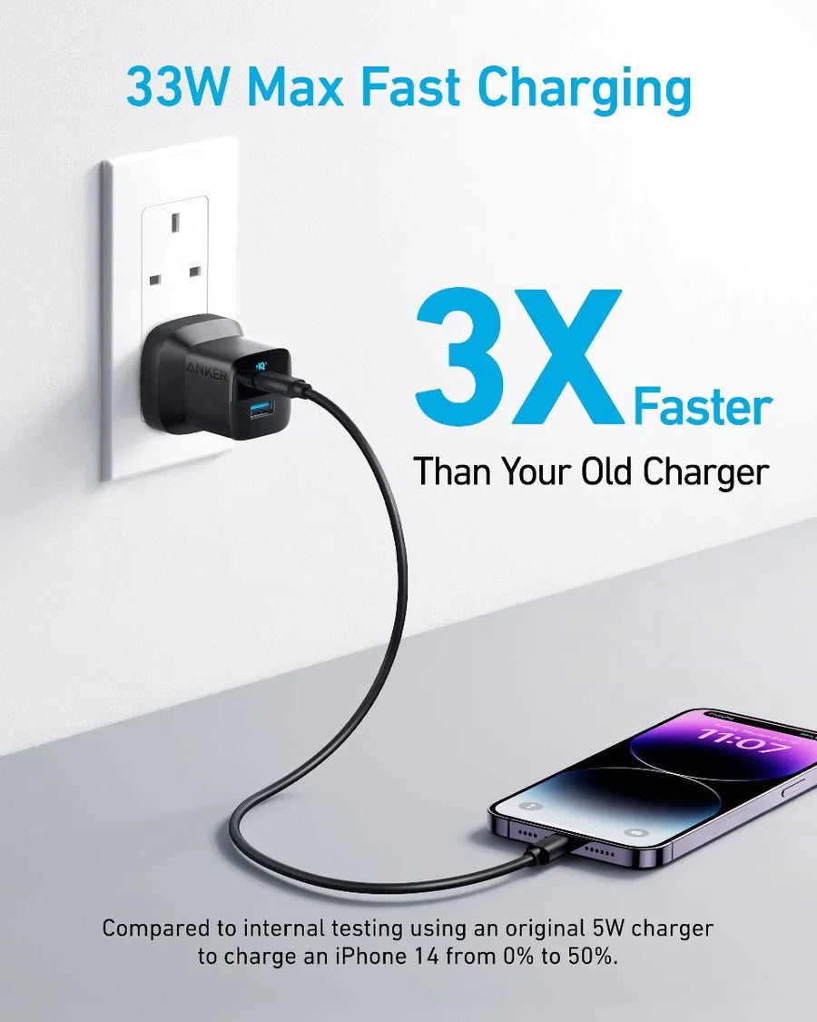 Anker 336 Charger 67W Fast and Compact Wall Charger - Black Anker 336 Charger 67W Fast and Compact Wall Charger - Black