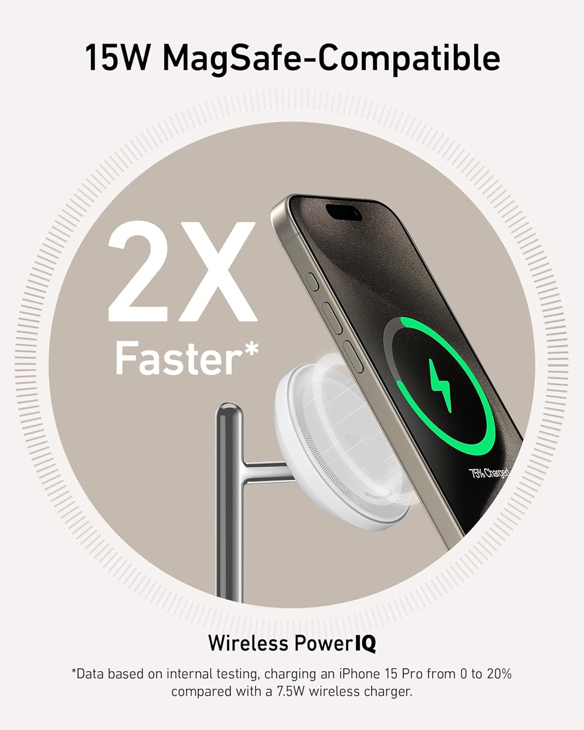 Anker MagGo 3 in 1 MagSafe Wireless Charging Station Qi2 15W - White