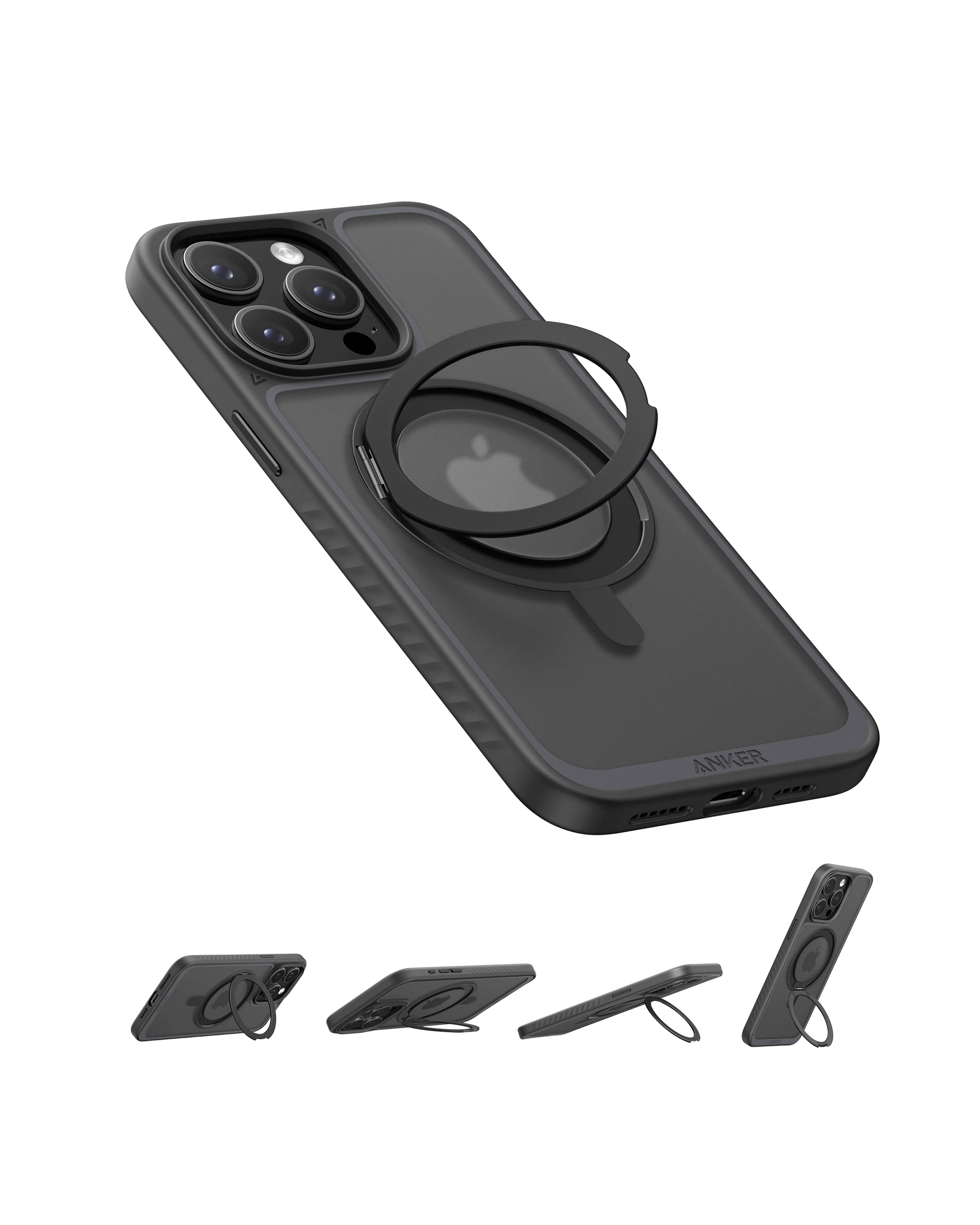 Anker MagGo Magnetic Case with 2 in 1 Ring Stand for iPhone 16 Pro Max - Black