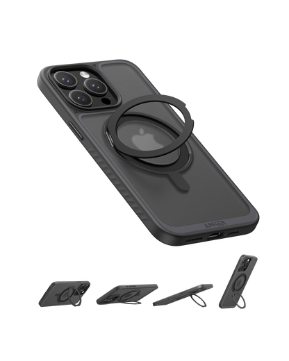 Anker MagGo Magnetic Case with 2 in 1 Ring Stand for iPhone 16 Pro Max - Black