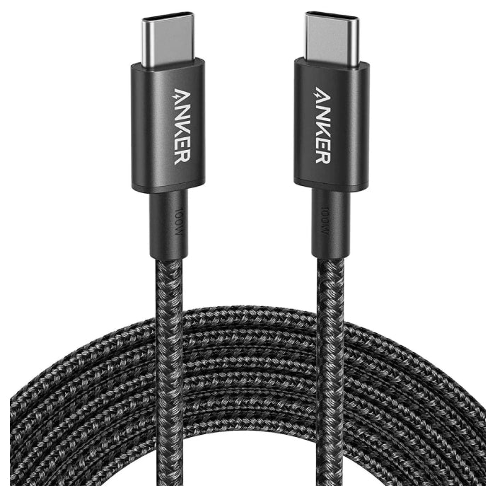 Anker Nylon USB C to USB C Cable 6ft Fast Charging & Durable- Black Anker Nylon USB C to USB C Cable 6ft Fast Charging & Durable- Black