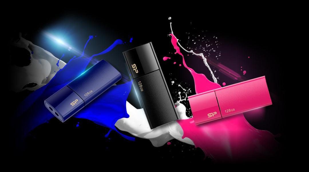 فلاش يو إس بي من سيليكون باور 128 جيجابايت سريعة