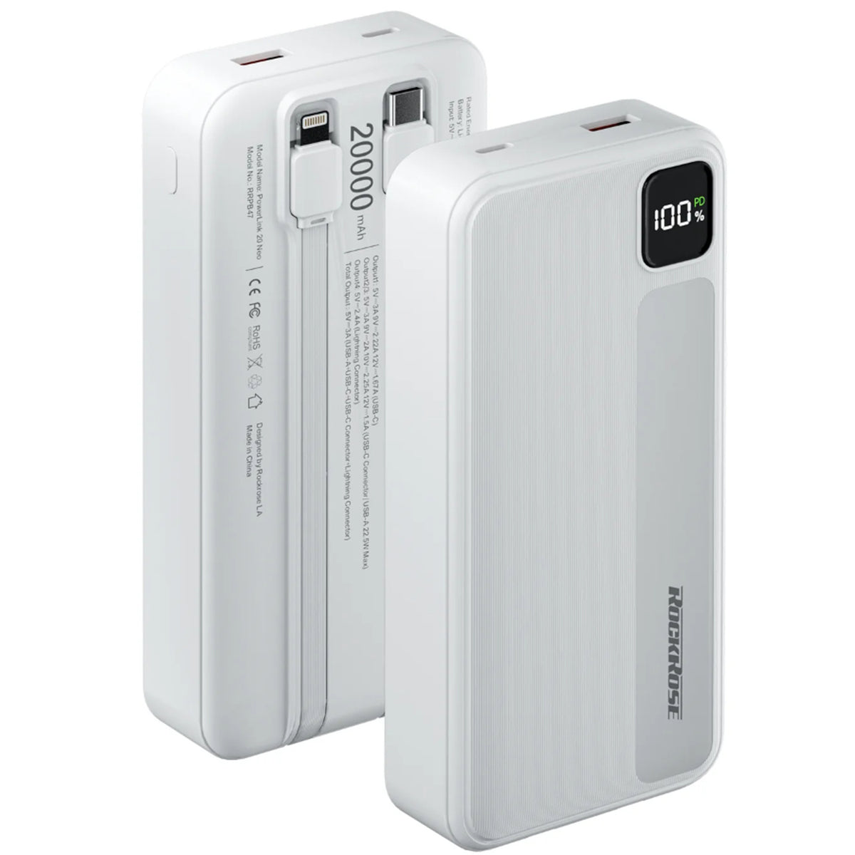 RockRose Powerlink 20 Neo 20000mAh Power Bank QC & PD RockRose Powerlink 20 Neo 20000mAh Power Bank QC & PD
