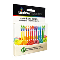 Rainbow Moments Rainbow Flame Birthday Candles – 12 Colors