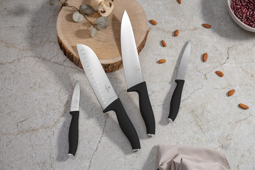 Berlinger Haus 4-Piece Stainless Steel Knife Set – Matte Black