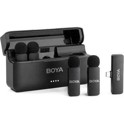 نظام ميكروفون لاسلكي فائق الصغر BOYA BY-V4U بأربعة ميكروفونات | USB-C