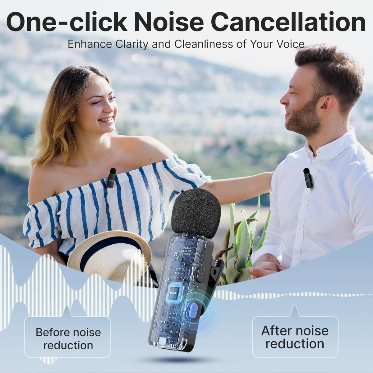 نظام ميكروفون لاسلكي فائق الصغر BOYA BY-V4U بأربعة ميكروفونات | USB-C