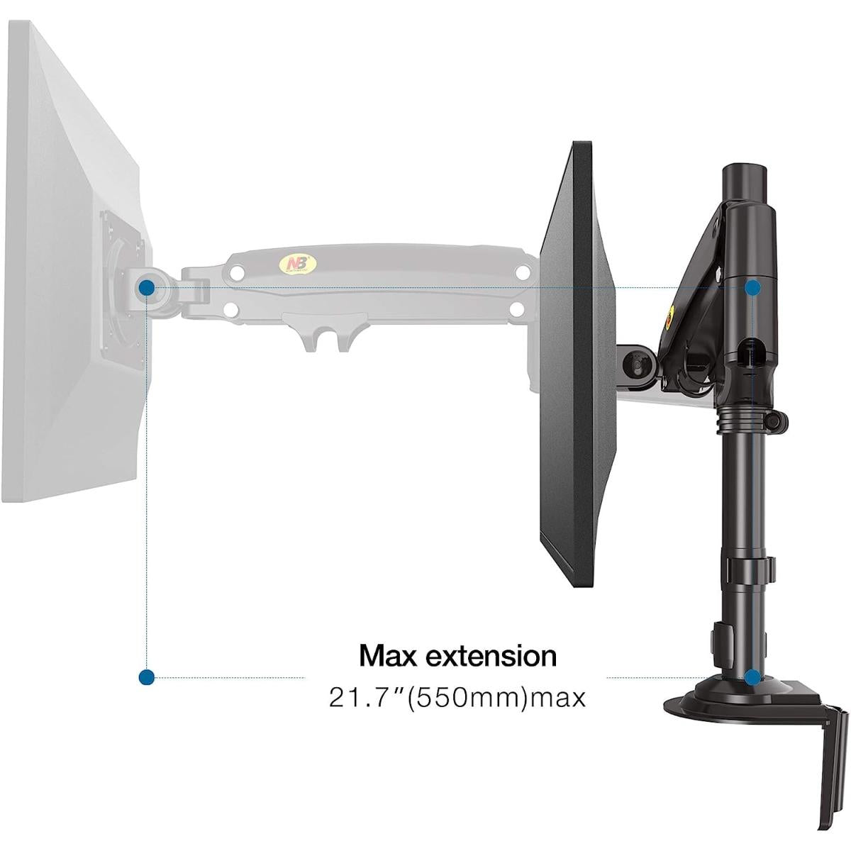 North Bayou H100 Adjustable Monitor Arm 22"-35" Desk Mount