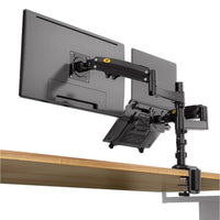 North Bayou H180-FP 10"-17" Laptop/Tablet 17"27" Monitors Ergonomic Gas-Spring Multifunctional Dual Bracket Desk Mount