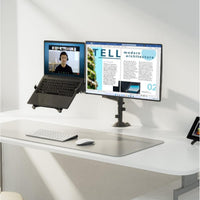 North Bayou H180-FP 10"-17" Laptop/Tablet 17"27" Monitors Ergonomic Gas-Spring Multifunctional Dual Bracket Desk Mount
