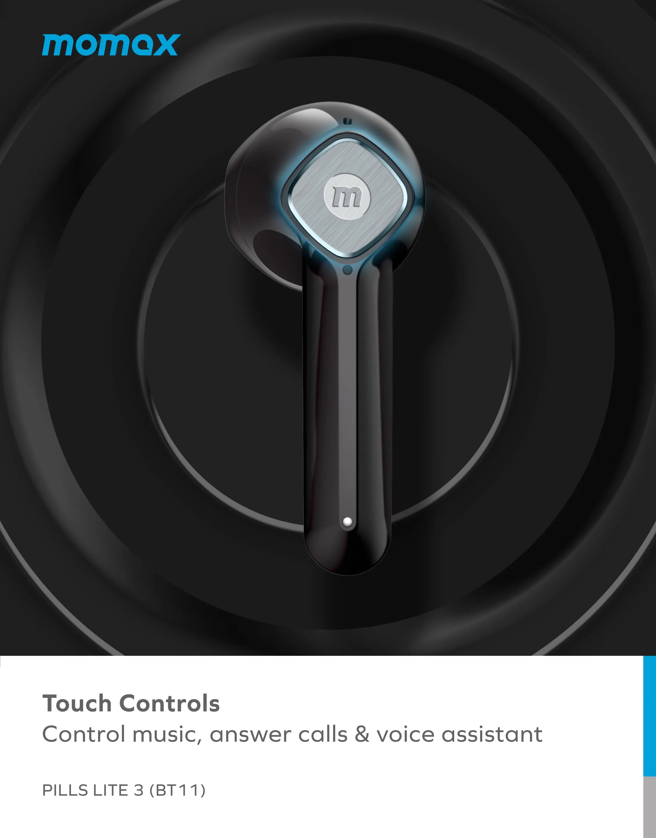 Momax PILLS LITE 3 True Wireless Earbuds Black