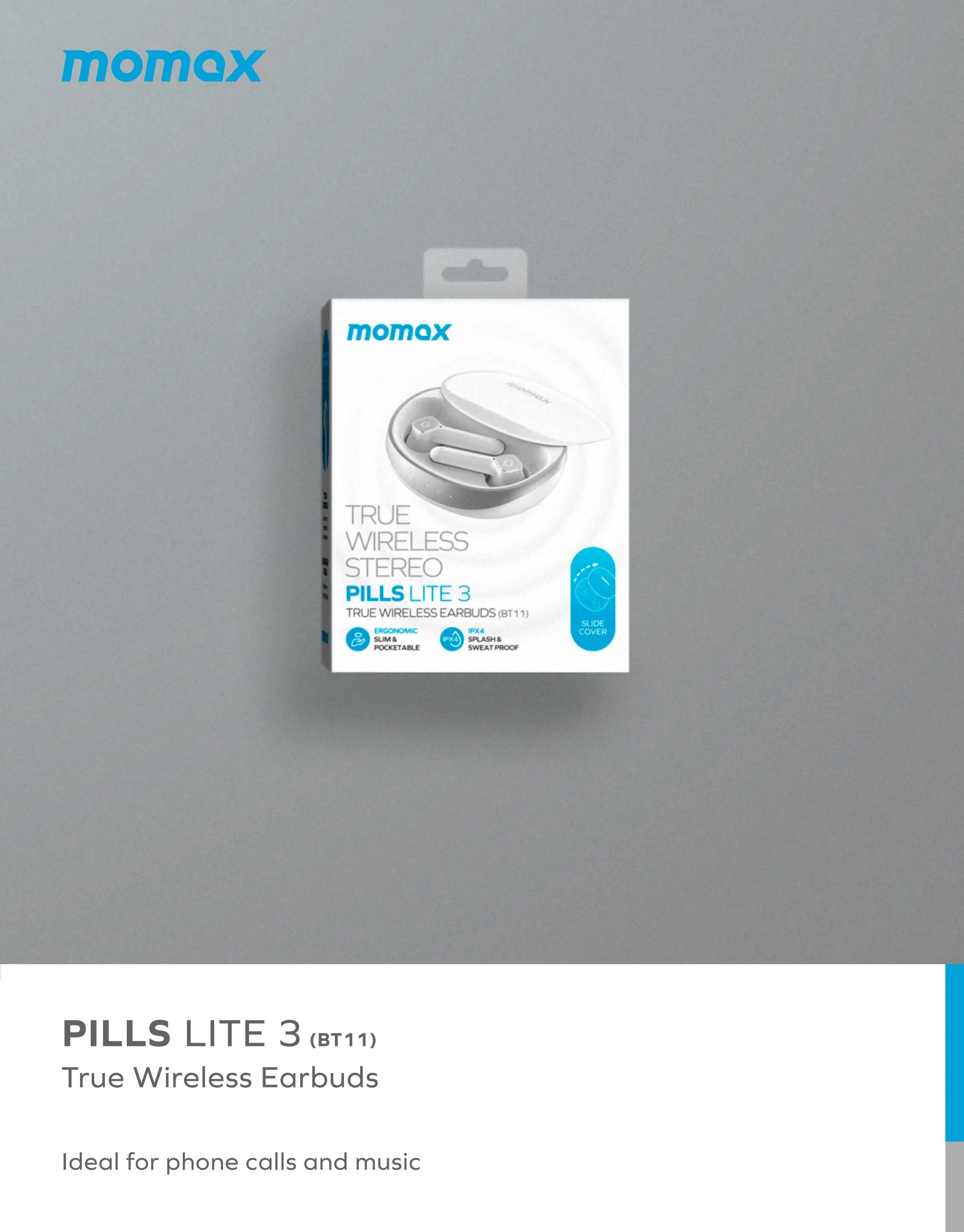 Momax PILLS LITE 3 True Wireless Earbuds Black