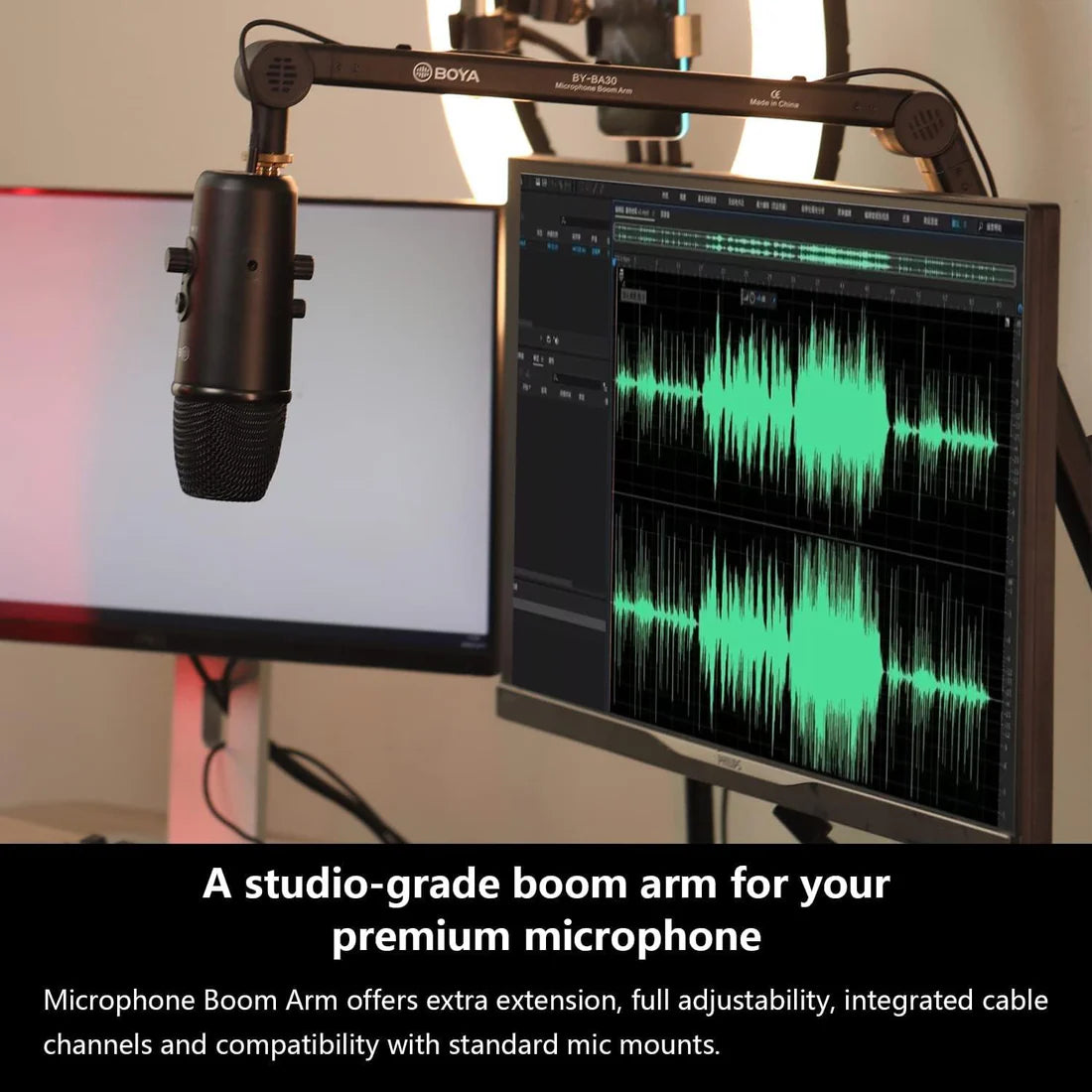 BOYA BY-BA30 Heavy-Duty Mic Boom Arm with Spring Suspension BOYA BY-BA30 Heavy-Duty Mic Boom Arm with Spring Suspension