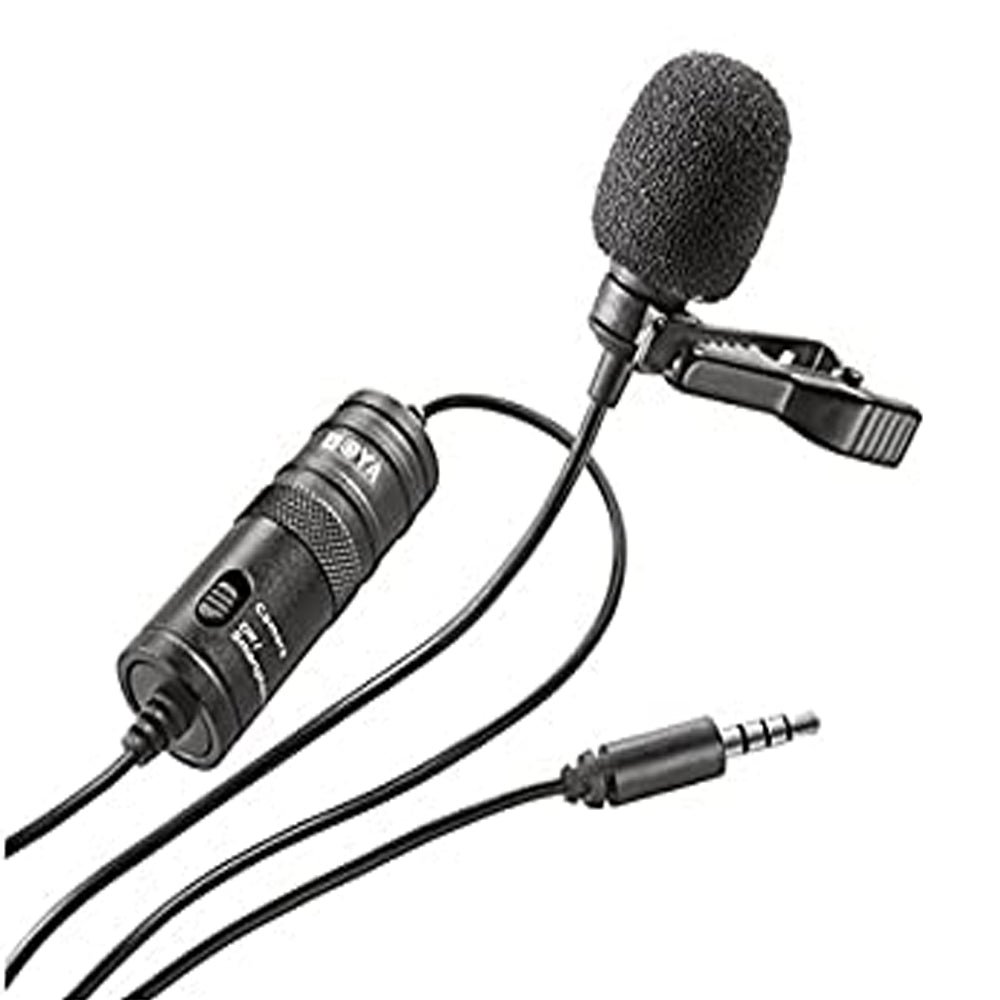 Boya Auxiliary Omnidirectional Lavalier Wired Microphone With 20ft Audio Cable