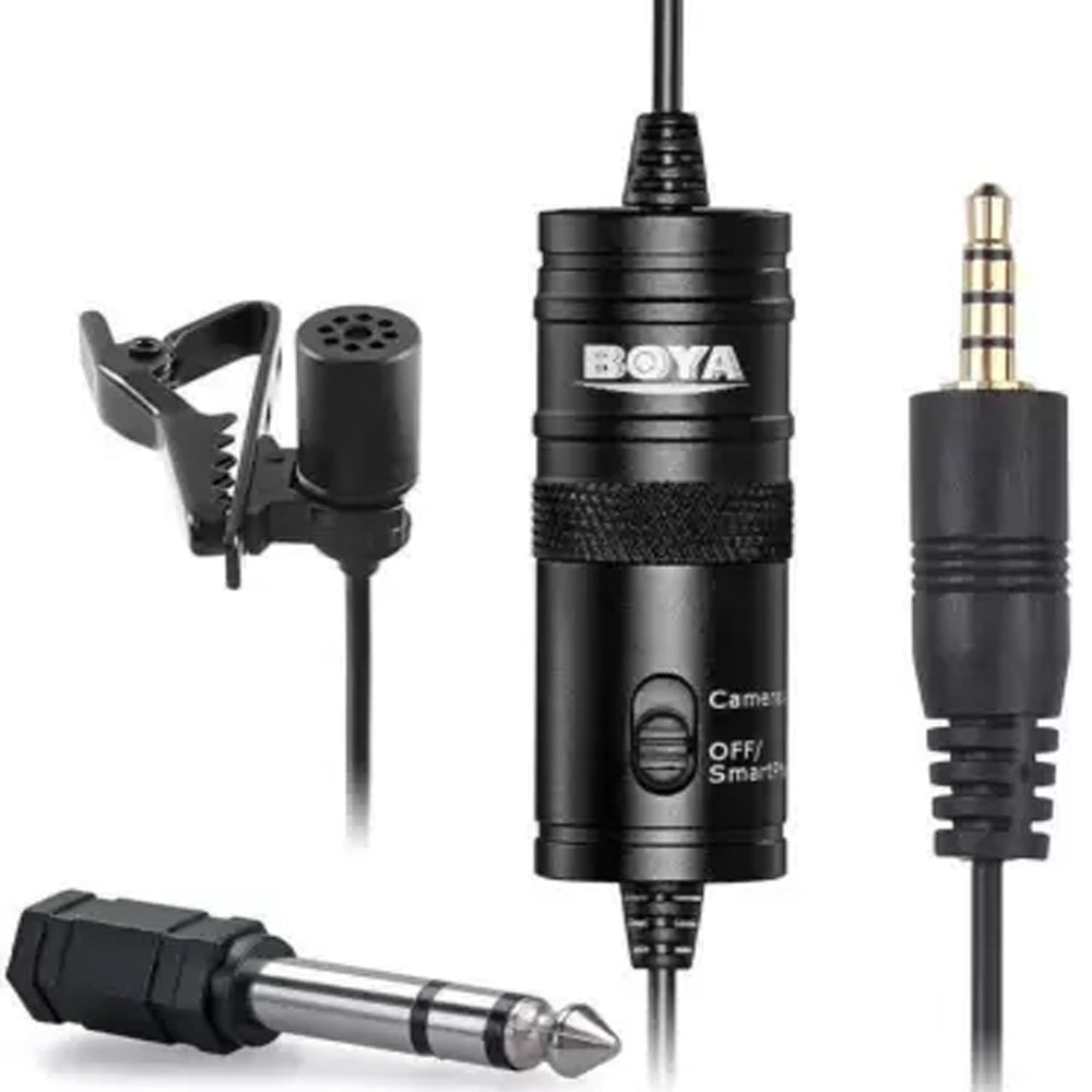 Boya Auxiliary Omnidirectional Lavalier Wired Microphone With 20ft Audio Cable Boya Auxiliary Omnidirectional Lavalier Wired Microphone With 20ft Audio Cable