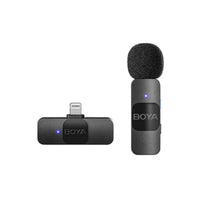 نظام ميكروفون لاسلكي BOYA Ultracompact 2.4GHz لجهاز iPhone (ميكروفون واحد) - أسود