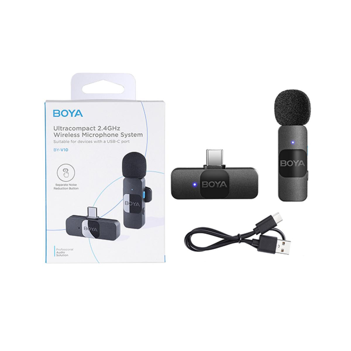 BOYA Ultracompact 2.4GHz Type-C Wireless Microphone System - Black BOYA Ultracompact 2.4GHz Type-C Wireless Microphone System - Black