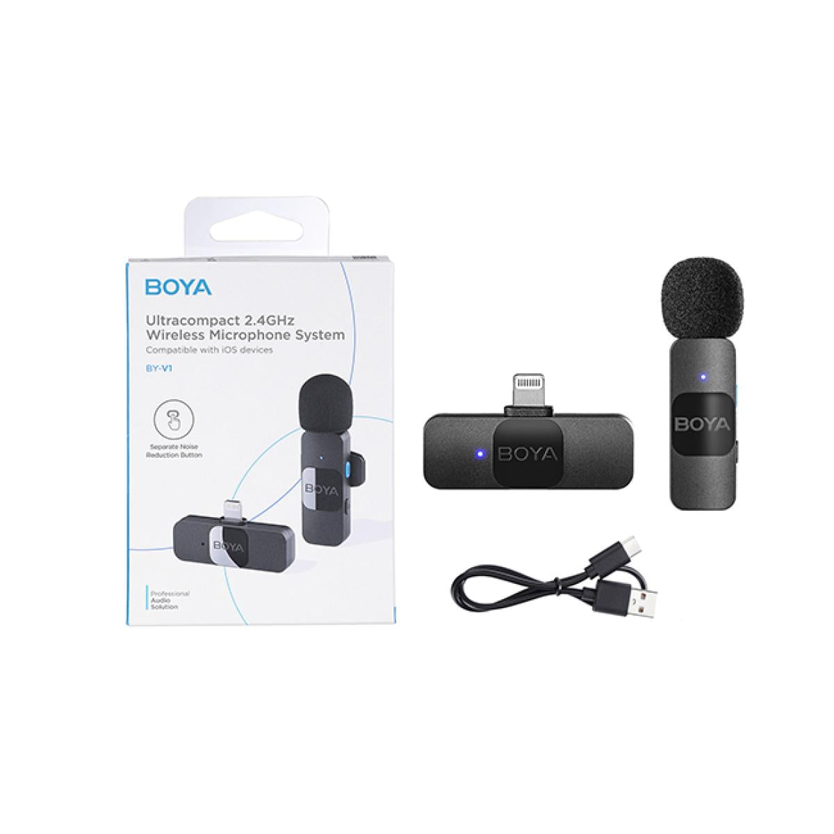 BOYA Ultracompact 2.4GHz iPhone Wireless Microphone System (One Mic) - Black