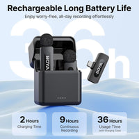 BOYA BY-V30 Type-C Wireless Microphone | 100m Range | Charging Case