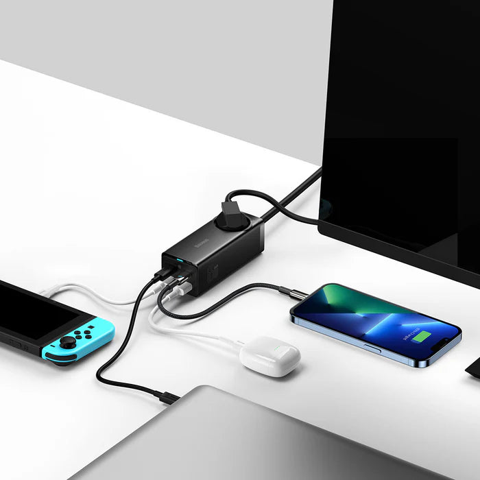 Baseus GaN3 Pro Desktop Powerstrip 65W with Fast Charging Cable Baseus GaN3 Pro Desktop Powerstrip 65W with Fast Charging Cable