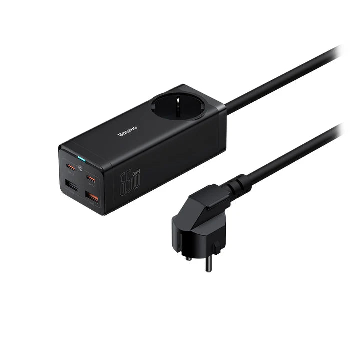 Baseus GaN3 Pro Desktop Powerstrip 65W with Fast Charging Cable Baseus GaN3 Pro Desktop Powerstrip 65W with Fast Charging Cable