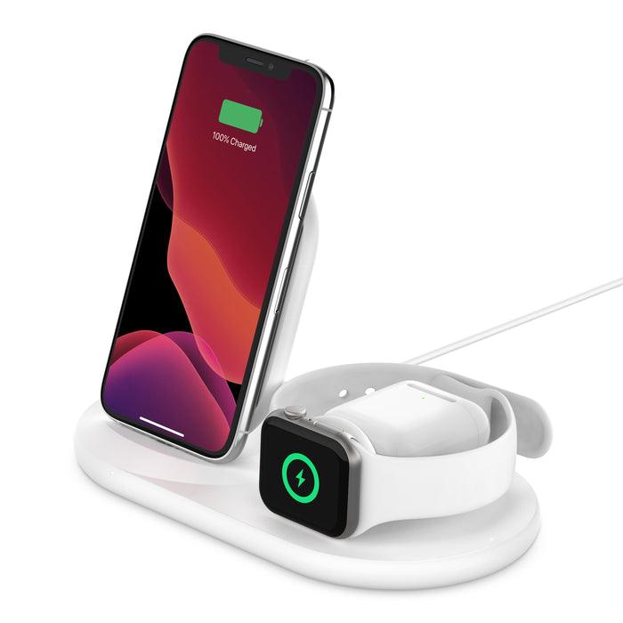 Belkin BoostCharge 3 in 1 Wireless Charger for Apple Devices - White