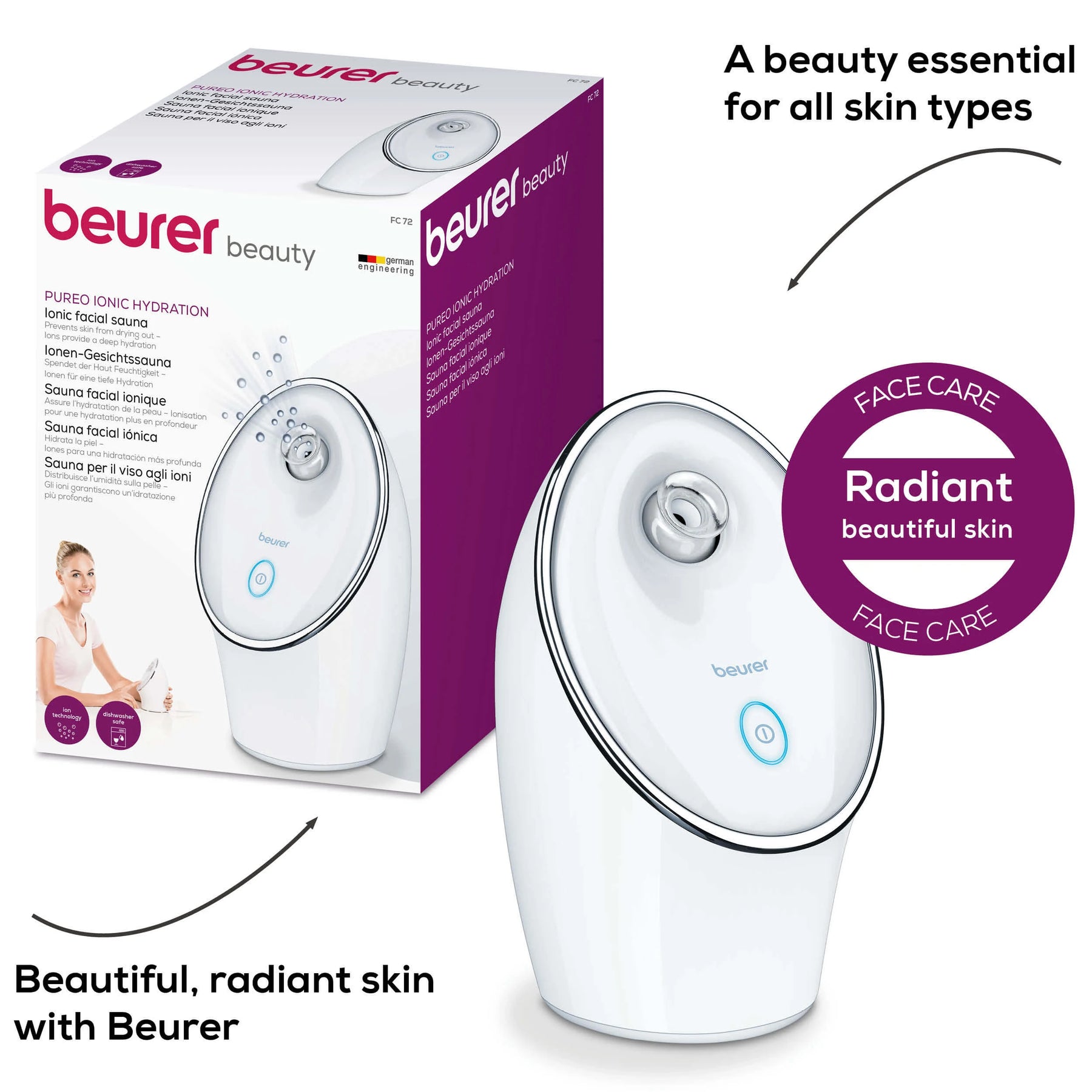Beurer FC 72 Facial Sauna Ionic Hydration & Deep Cleansing Beurer FC 72 Facial Sauna Ionic Hydration & Deep Cleansing