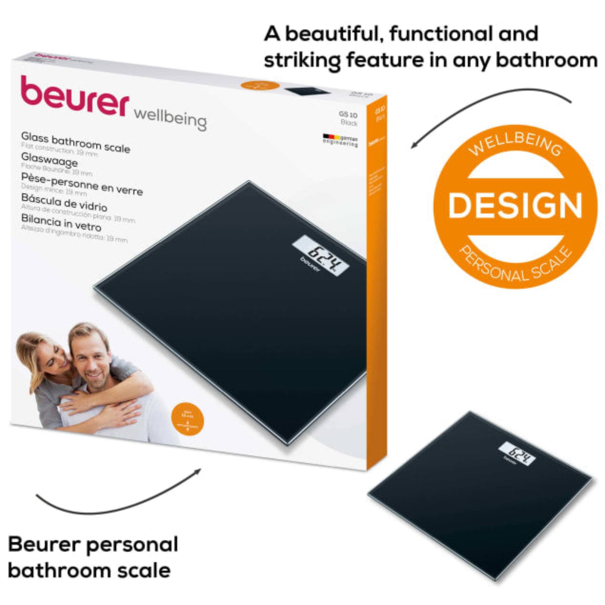 Beurer GS 10 Scale High Accuracy with Elegant Glass Design 