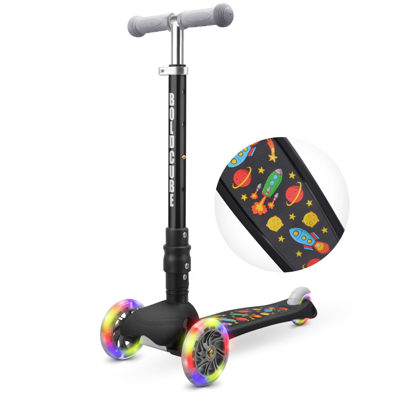 Boldcube – Three Wheel Scooter Teeny | Rocket Black | Ages 3-8 Boldcube – Three Wheel Scooter Teeny | Rocket Black | Ages 3-8